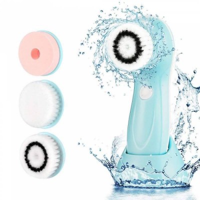 Electric Facial Cleansing Brush Set , 3 in 1 Waterproof Professional Face Brush for All Skin Exfoliating Deep Cleansing //